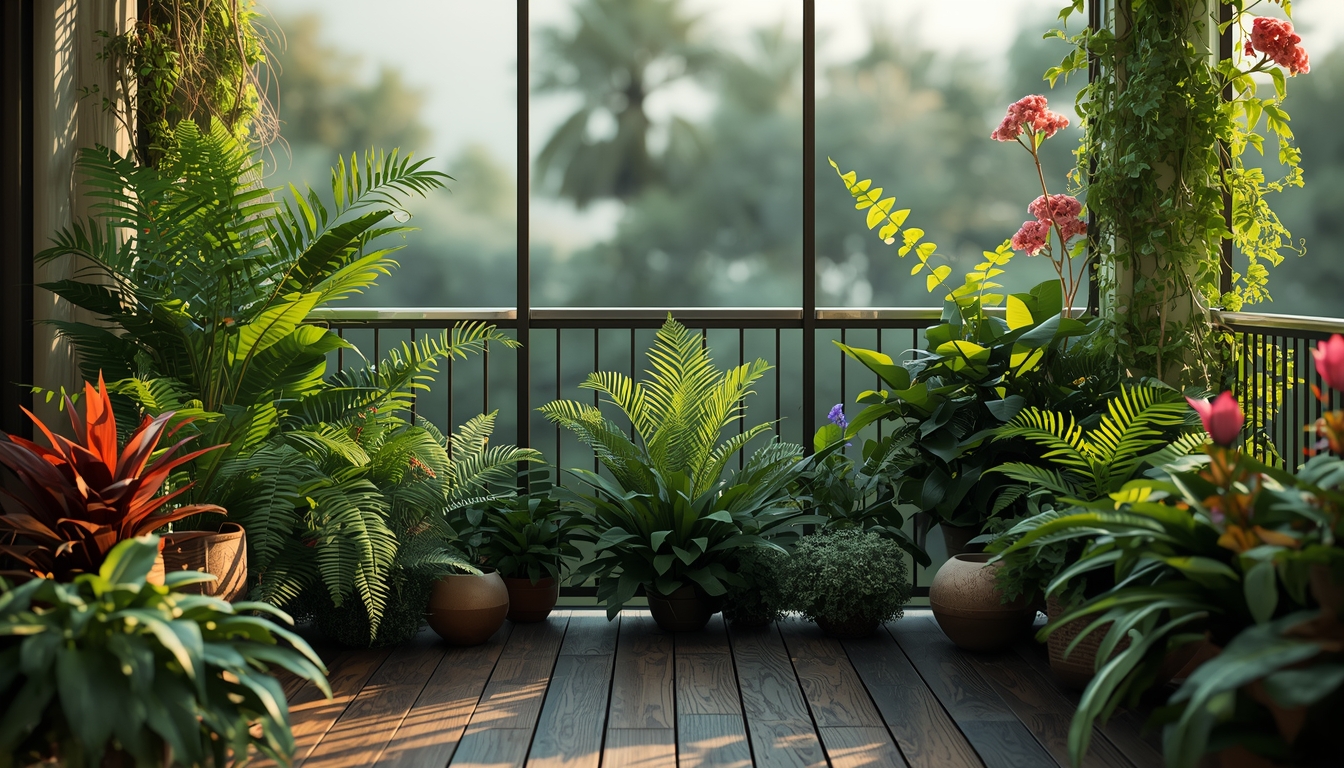 Balkong med planter fra Vornyxolphiphrax